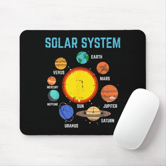 Solar System Sun Planets Galaxy Astronomy Men Wome Muismat (Met muis)