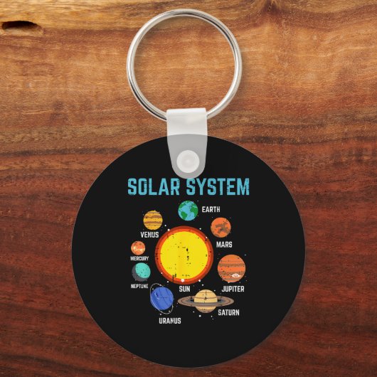Solar System Sun Planets Galaxy Astronomy Men Wome Sleutelhanger (Voorkant)