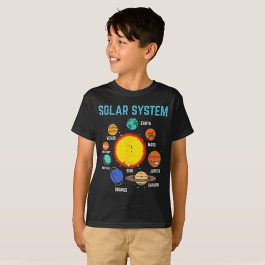 Solar System Sun Planets Galaxy Astronomy Men Wome T-shirt (Voorkant volledig)