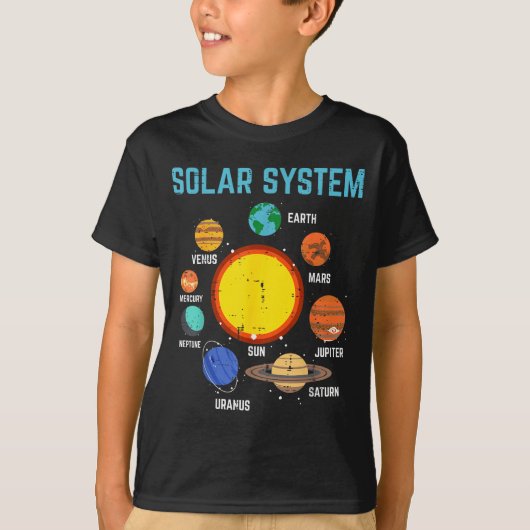 Solar System Sun Planets Galaxy Astronomy Men Wome T-shirt (Voorkant)