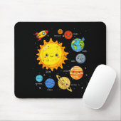 Solar System Sun Planets Rocket Space Galaxy Kids Muismat (Met muis)
