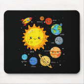 Solar System Sun Planets Rocket Space Galaxy Kids  Muismat (Voorkant)