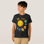 Solar System Sun Planets Rocket Space Galaxy Kids  T-shirt (Voorkant volledig)
