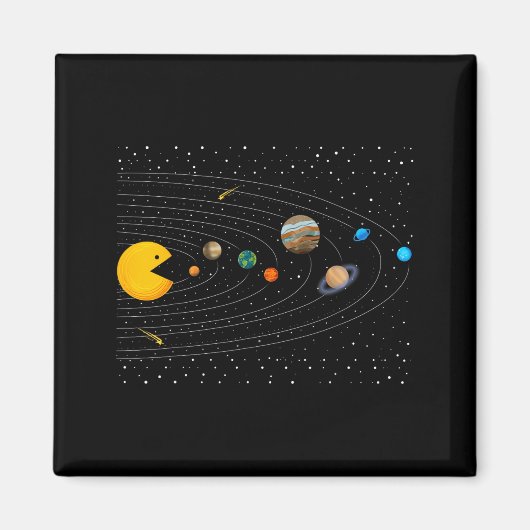 Solar System Video Game Funny Graphic Tees Planet Magneet (Voorkant)