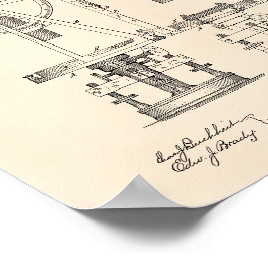 Solar Theodolite 1883 Patent Art Old Peper Poster (Hoek)
