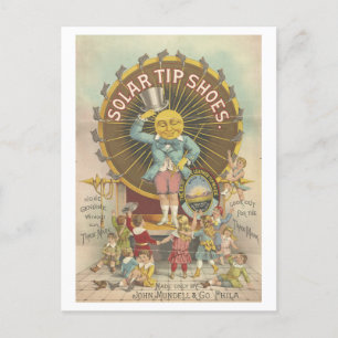  Solar Tip Shoes Advertentie Lithografie Briefkaart