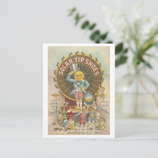 Solar Tip Shoes Advertentie Lithografie Briefkaart (Staand voorkant)