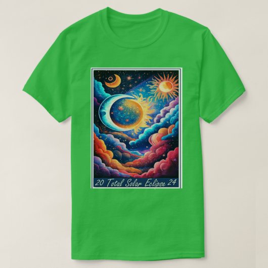 Solar Total Eclipse 2024 Sterrenbeeld Grafisch Ont T-shirt (Design voorkant)