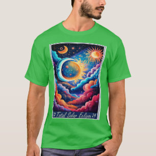 Solar Total Eclipse 2024 Sterrenbeeld Grafisch Ont T-shirt
