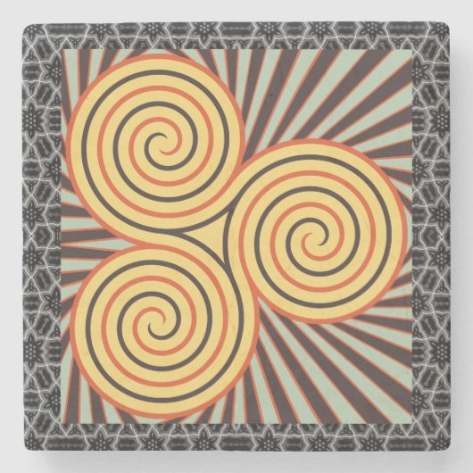 Solar Triskelion Stenen Onderzetter (Voorkant)