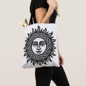 Solar Visage Sigil – Zwarte Zon Embleem T-shirt Tote Bag (Dichtbij)