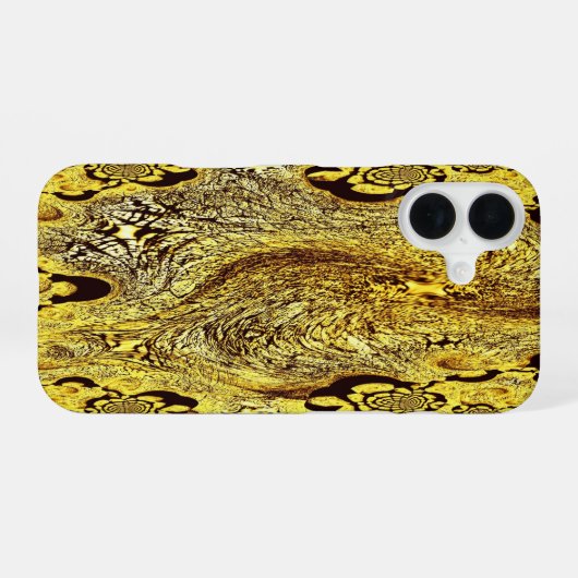 Solar vortex – spiraling infinity iPhone 16 hoesje (Achterkant horizontaal)