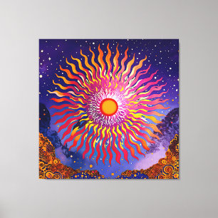 "Solar Whispers in the Sky" De Zon Canvas Afdruk