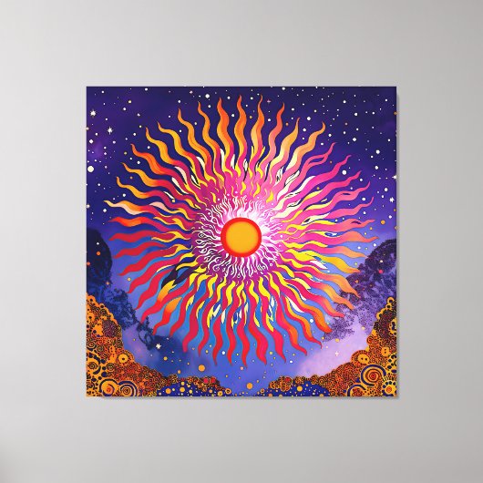 "Solar Whispers in the Sky" De Zon Canvas Afdruk (Voorkant)