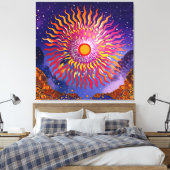 "Solar Whispers in the Sky" De Zon Canvas Afdruk (Insitu (Slaapkamer))