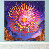 "Solar Whispers in the Sky" De Zon Canvas Afdruk (Insitu (Houten vloer))