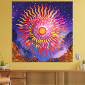 "Solar Whispers in the Sky" De Zon Canvas Afdruk (Insitu (Woonkamer))