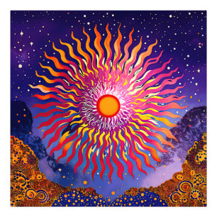 "Solar Whispers in the Sky" De Zon Foto Afdruk