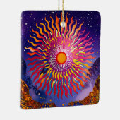 "Solar Whispers in the Sky" De Zon Keramisch Ornament (Rechts)