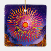 "Solar Whispers in the Sky" De Zon Keramisch Ornament (Achterkant)