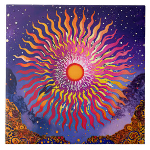 "Solar Whispers in the Sky" De Zon Tegeltje