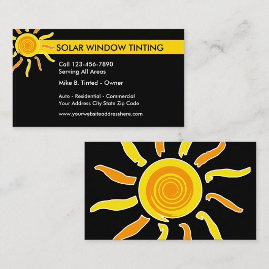 Solar Windows Tinting Visitekaartje (Voorkant / Achterkant)
