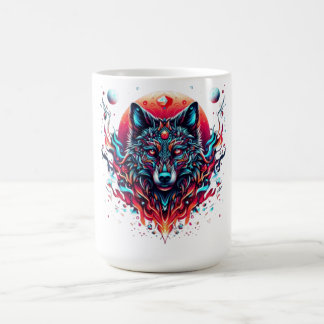 Solar Wolf Totem – Vuur en maanlicht Fusion Koffiemok