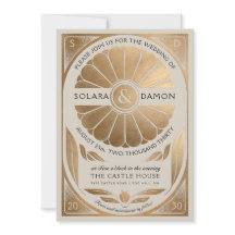 SOLARA I - Botanic Faux Gold Wedding Invitation