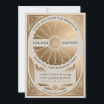SOLARA I - Botanic Faux Gold Wedding Invitation Kaart<br><div class="desc">SOLARA I: Huwelijksuitnodiging Mooie faux gouden minimalistische huwelijksuitnodiging met botanische deco nouveau elementen. Van het grotere SOLARA I Wedding Collectie. Hoge resolutie mooie hoge kwaliteit.</div>
