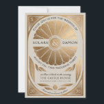 SOLARA I - Botanic Faux Gold Wedding Invitation Kaart<br><div class="desc">SOLARA I: Huwelijksuitnodiging Mooie faux gouden minimalistische huwelijksuitnodiging met botanische deco nouveau elementen. Van het grotere SOLARA I Wedding Collectie. Hoge resolutie mooie hoge kwaliteit.</div>