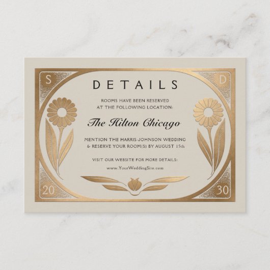 SOLARA I: Kaart voor huwelijksdetails (Voorkant)