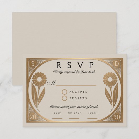 SOLARA I: Wedding RSVP Kaart (Voorkant / Achterkant)
