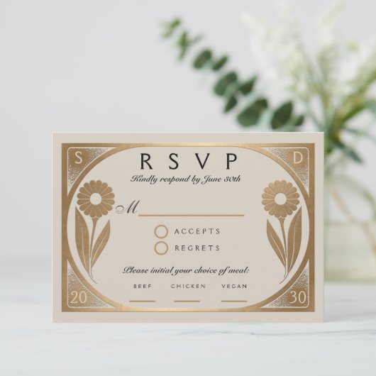 SOLARA I: Wedding RSVP Kaart (Staand voorkant)