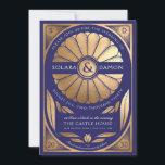 SOLARA II - Floral Faux Gold Wedding Invitation Kaart<br><div class="desc">SOLARA I: Huwelijksuitnodiging Mooie faux gouden minimalistische huwelijksuitnodiging met botanische bloemen deco nouveau elementen. Het grootste Collectie van de SOLARA II. Hoge resolutie mooie hoge kwaliteit.</div>