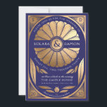 SOLARA II - Floral Faux Gold Wedding Invitation Kaart<br><div class="desc">SOLARA I: Huwelijksuitnodiging Mooie faux gouden minimalistische huwelijksuitnodiging met botanische bloemen deco nouveau elementen. Het grootste Collectie van de SOLARA II. Hoge resolutie mooie hoge kwaliteit.</div>