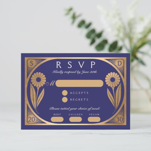 SOLARA II: Wedding RSVP Kaart (Staand voorkant)