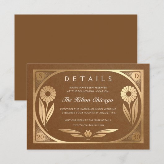 SOLARA III: Kaart voor huwelijksdetails (Voorkant / Achterkant)