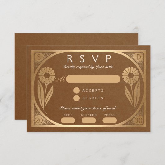 SOLARA III: Wedding RSVP Kaart (Voorkant / Achterkant)