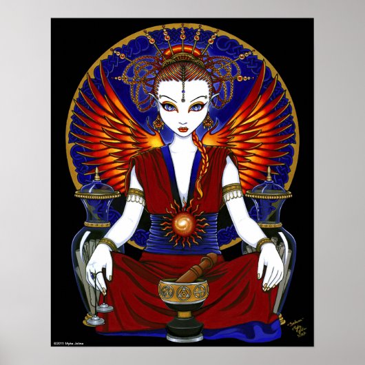 "Solara" Sun Goddess Fire Angel Poster (Voorkant)