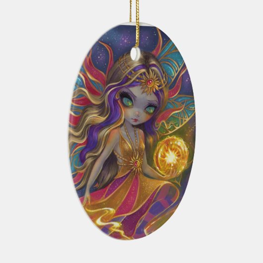 Solara Sunflare Ceramic Ornament (Rechts)