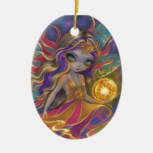 Solara Sunflare Keramische Versiering Keramisch Ornament (Voorkant)