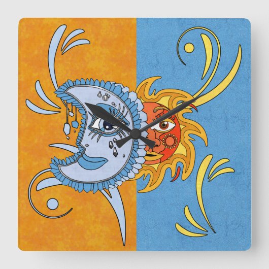 SolarEclipse Vierkante Klok (Voorkant)