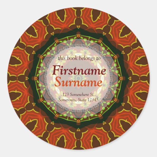 SolarFire Geo Art Bookplaat Label Sticker (Voorkant)