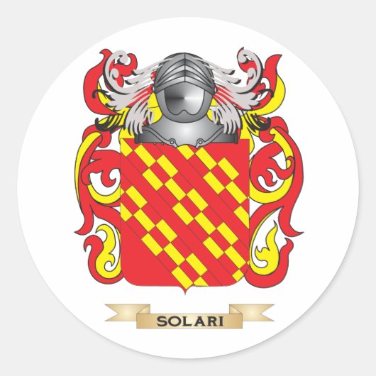 Solari Wapenschild (Familie Crest) Ronde Sticker (Voorkant)
