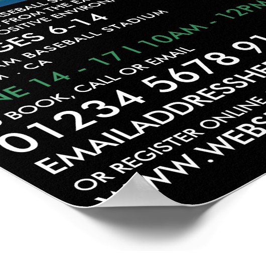 Solarised Baseball Bat, Baseball Camp Advertising Poster (Hoek)