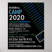 Solarised Baseball Bat, Baseball Camp Advertising Poster (Voorkant)