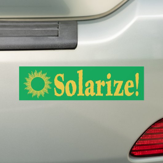 Solarize! Bumpersticker zonne-energie (Op auto)