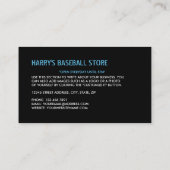 Solarized Baseball Bat, Baseball Player, Coach Visitekaartje (Achterkant)