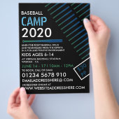 Solarized Honkbalknuppel, Honkbal Kamp Advertentie Flyer (Hand)