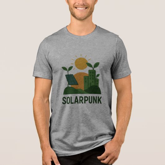 Solarpunk Dreamscape – futuristische Natuur Harmon Tri-Blend Shirt (Voorkant)